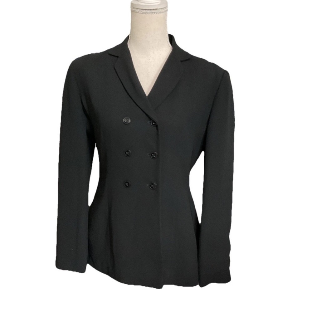Larry Levine Petites Black Double Breasted Suit Jacket Business Size 4P